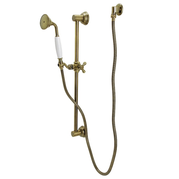 Shower Combo, Antique Brass, Wall Mount